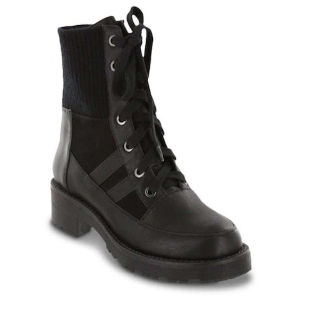 MIA Malcolm Black Combat Boots w/sock detail